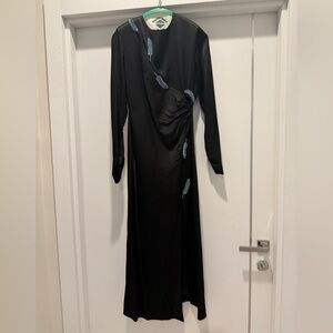 Zara Black Dress with Blue Accents